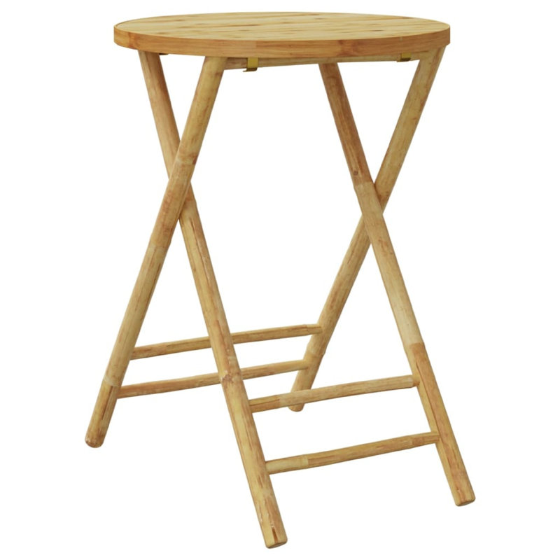 Table ronde de jardin en bambou Petra, pliable, brun, 22 po x 30 po