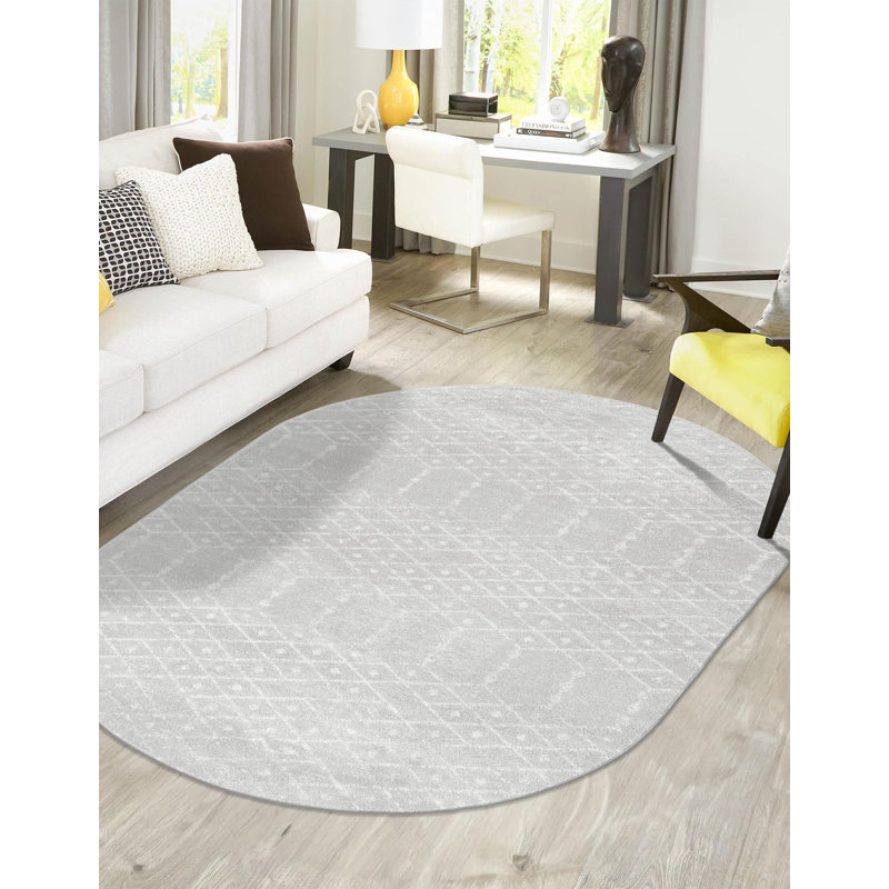 Tapis gris clair Karg, Ovale 4 pi x 6 pi