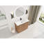 Meuble-lavabo autoportant de 40 po avec lavabo en céramique blanc, 2 portes à fermeture en douceur, base en contreplaqué, aspect contemporain, surface lisse, charnières à tablettes réglables, 45 poignées à bord incliné, contreplaqué,