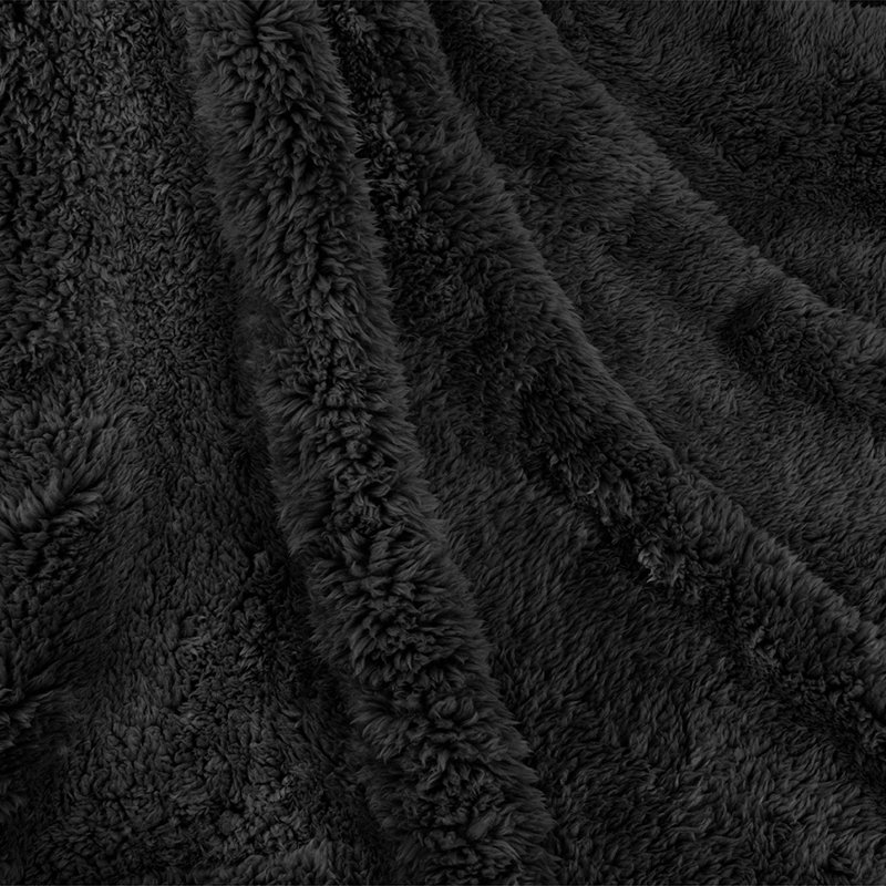 Medium Black Faux Shearling Waterproof Pet Blanket