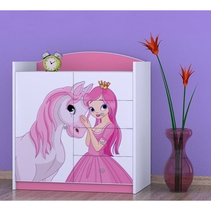 Scullin Kids 4 - Drawer Combo Dresser, Pink