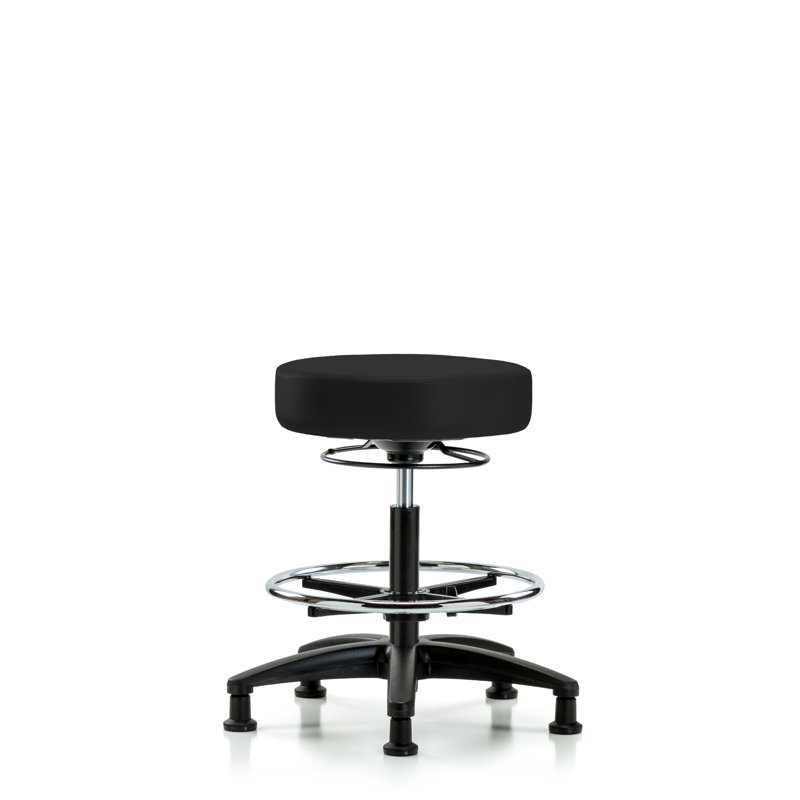 Tabouret de laboratoire Calliope, Noir, Patins