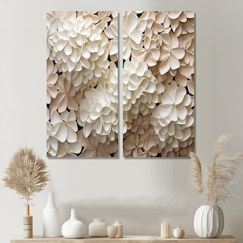 Rétro minimalisme hydrangée II - art mural traditionnel sur toile, H 40 po x l 40 po, Toile tendue, Ne s’applique pas
