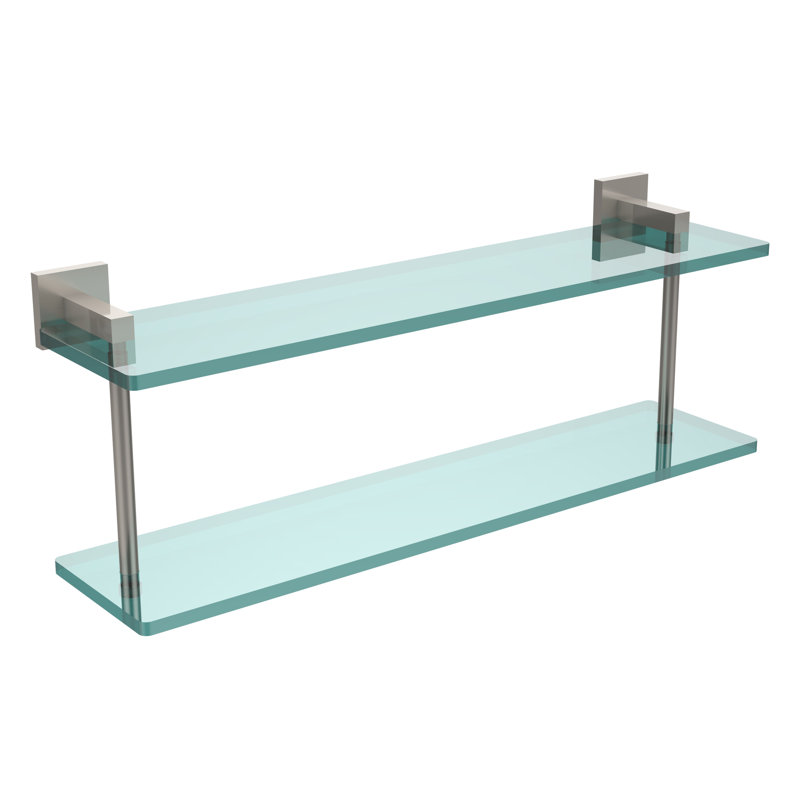Haranu 2 Piece Tiered Shelf, Satin Nickel