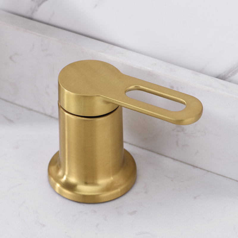 VividFall 8 in. Widespread 2-Handle Bathroom Vanity Sink Faucet with Metal Pop-Up Drain, Brushed Gold