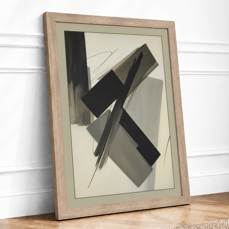 Charcoal Intersections Minimalist - Print, A1 - 84.1 x 59.4 cm, Oak