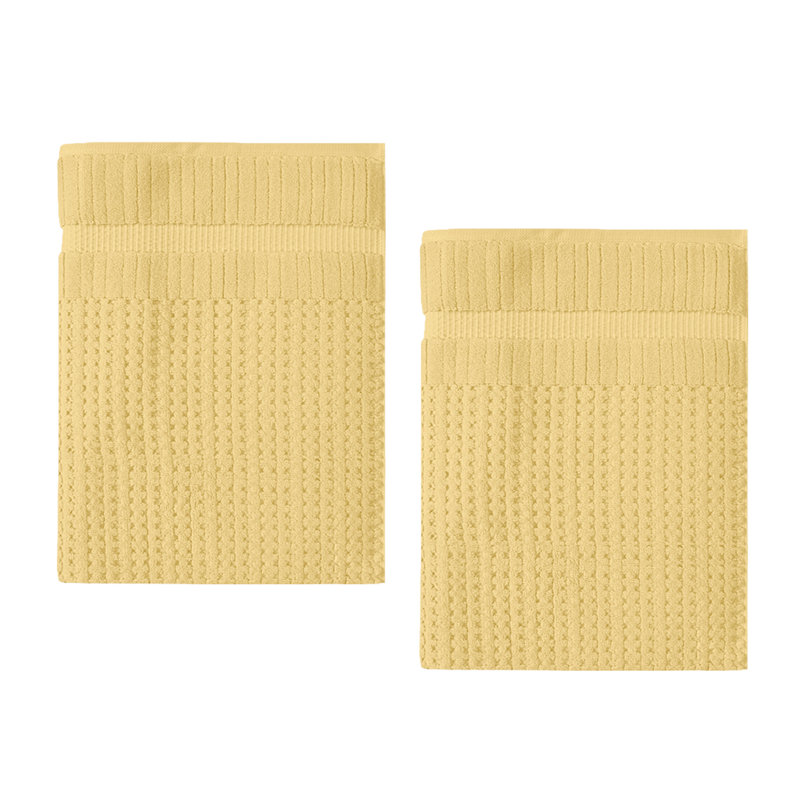 Ensemble de serviettes 2 pièces Willow - 100% coton peigné, qualité supérieure 630 g / m², jaune, ultra doux et très absorbant (2 serviettes de bain)