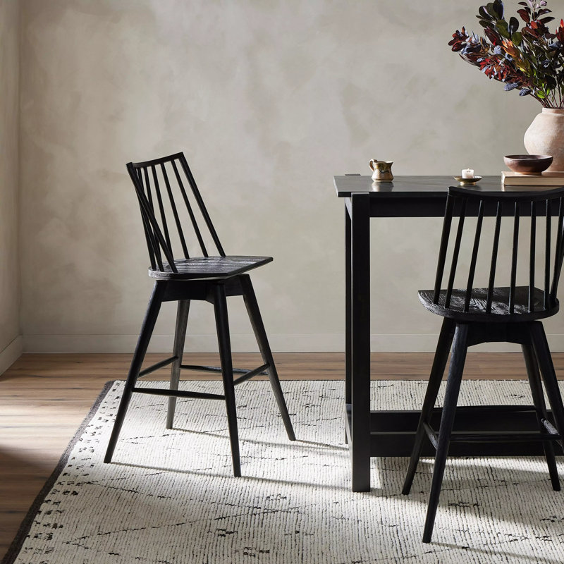 Lewis Swivel Solid Wood Stool, Bar Stool ( 29.29" Seat Height)