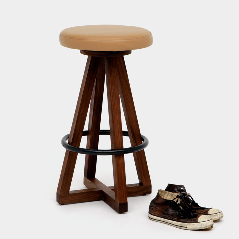 X3 30" Swivel Bar Stool, Canyon, Blackened Steel, Brown
