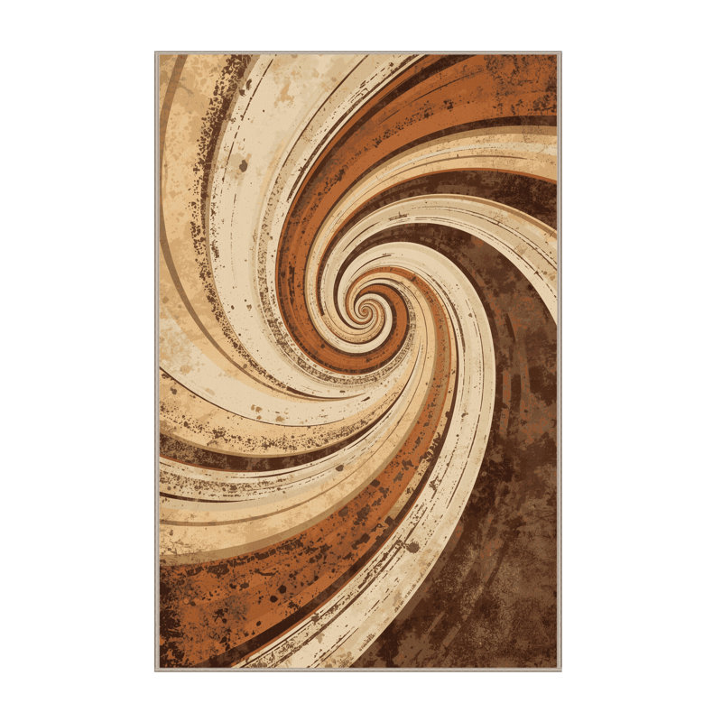 Tapis brun rustique et beige lavable à la machine Patrizius Galactic, 7x9
