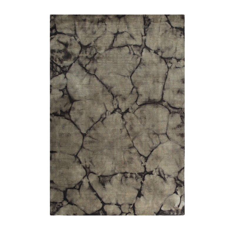 Tapis brun chaud en laine noué à la main Haglund