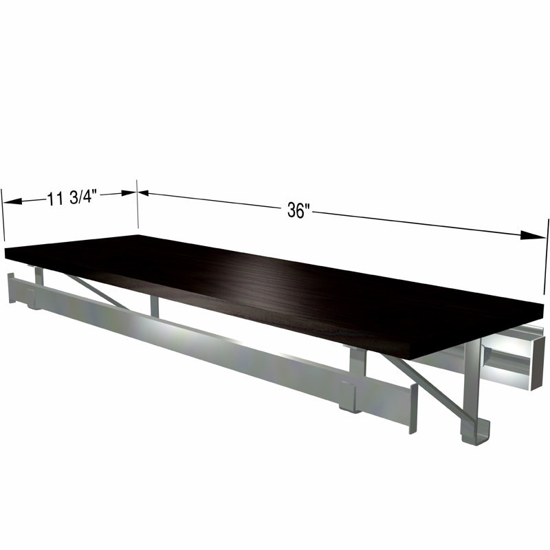 Système de rangement à tablette simple, Espresso, H 8,5 po x l 36 po x P 11,75 po