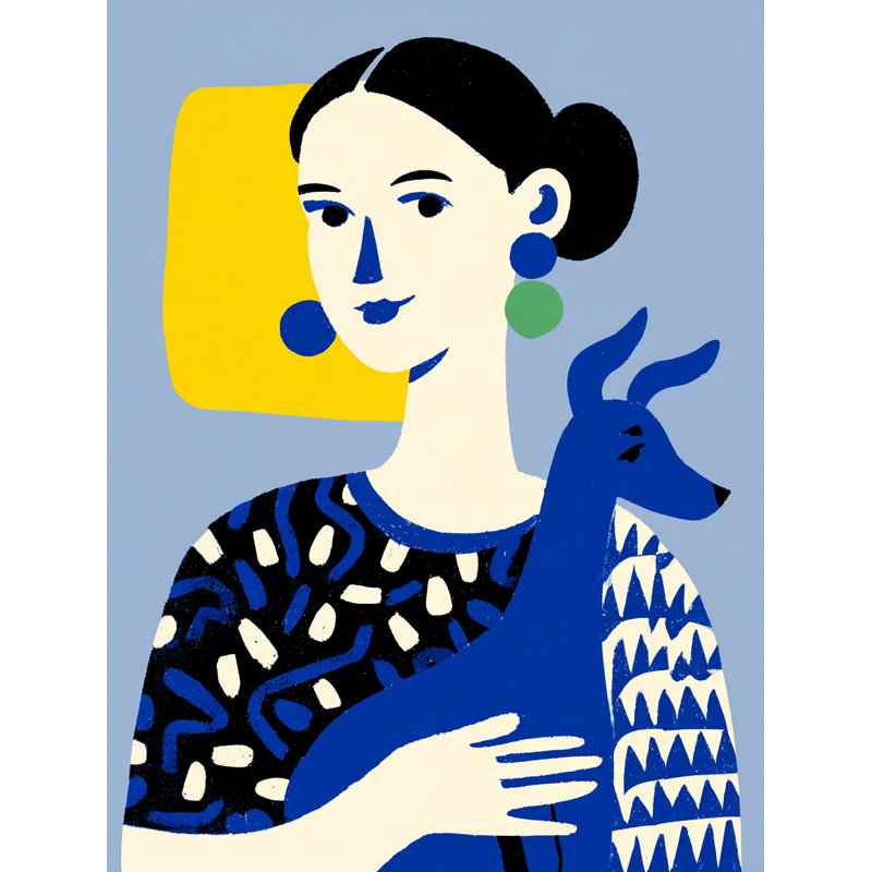«Bluehound Portrait», art mural sur toile tendue, H 24 po x l 16 po