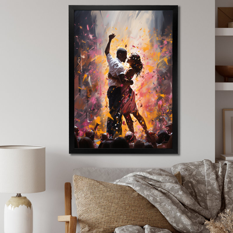 Couple de mariage - moments heureux, Cadre simple noir, H 32 po x l 16 po x P 1 po