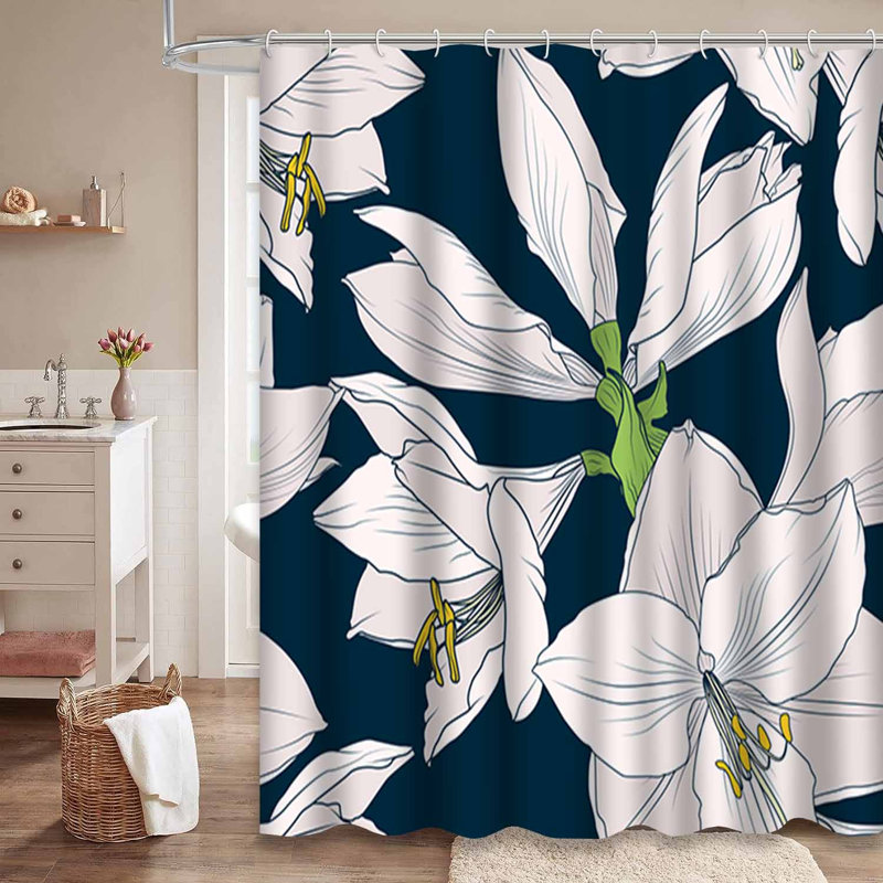 Rideau de douche avec 12 crochets, L 72 po x l 72 po