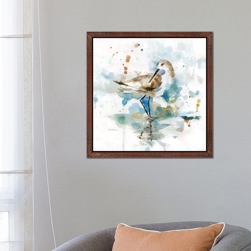 Palm Beach Piper by Carol Robinson - Floater Frame Painting on Canvas, 45.72 cm H x 45.72 cm W, Brown