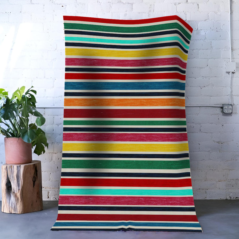 Tapis en polypropylène à rayures Tart, Tapis de couloir 2 pi 8 po x 9 pi 11 po