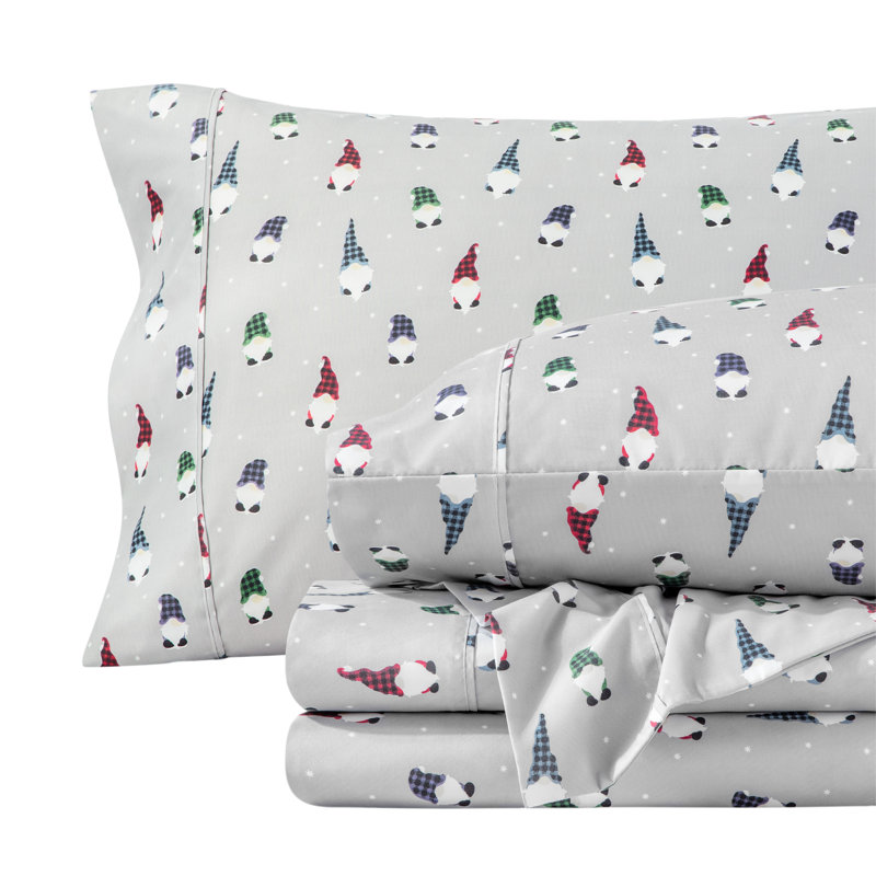 Microfiber Sheet Set, Twin XL Sheet Set + 1 Fitted Sheet + 1 Pillowcase, Gnomes