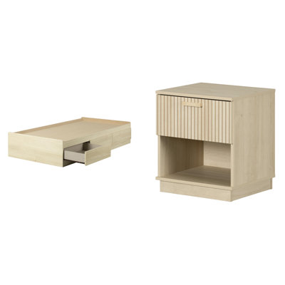 Noah Bleached Oak Bed Nightstand