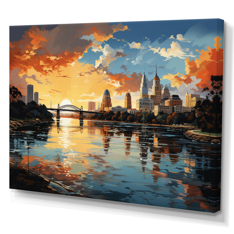«City Austin Popart III», reproduction sur toile, H 16 po x l 32 po x P 1 po, Toile tendue