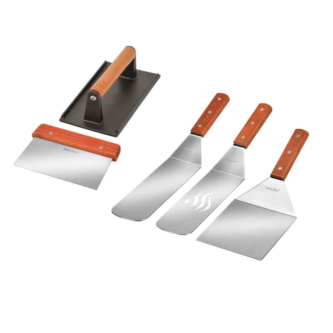 Hitechluxe BBQ Tool Set – 5-PCS Flat Top Griddle Accessories for Outdoor Cooking & Camping Hitechluxe