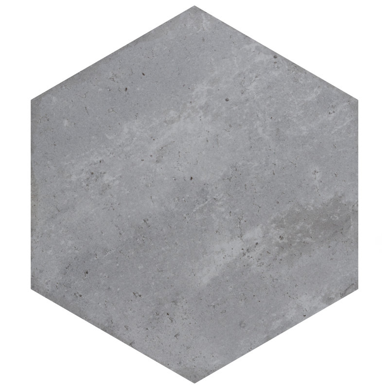 Brickyard Hex 8-1/2 In. X 9-7/8 In. Porcelain Rustic Wall & Floor Tile, White