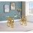 Joneisha Clear Tempered Glass 79'' L x 40'' W Dining Set with Velvet Chairs-1683991799-1683991800-1741152793