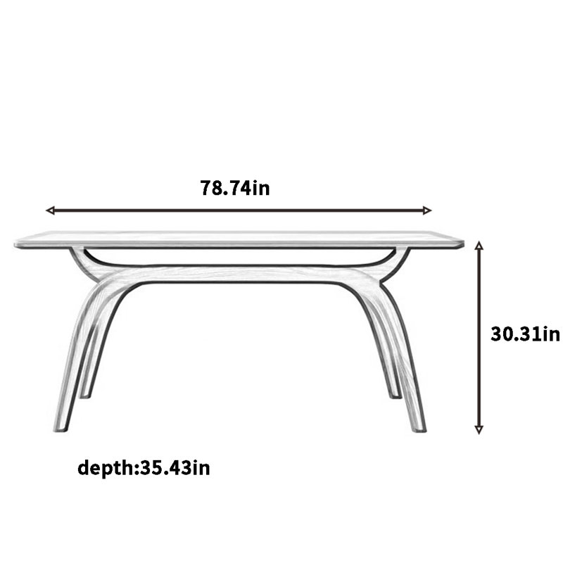 Table de salle à manger simple, H 30,31 po x L 78,74 po x l 35,43 po