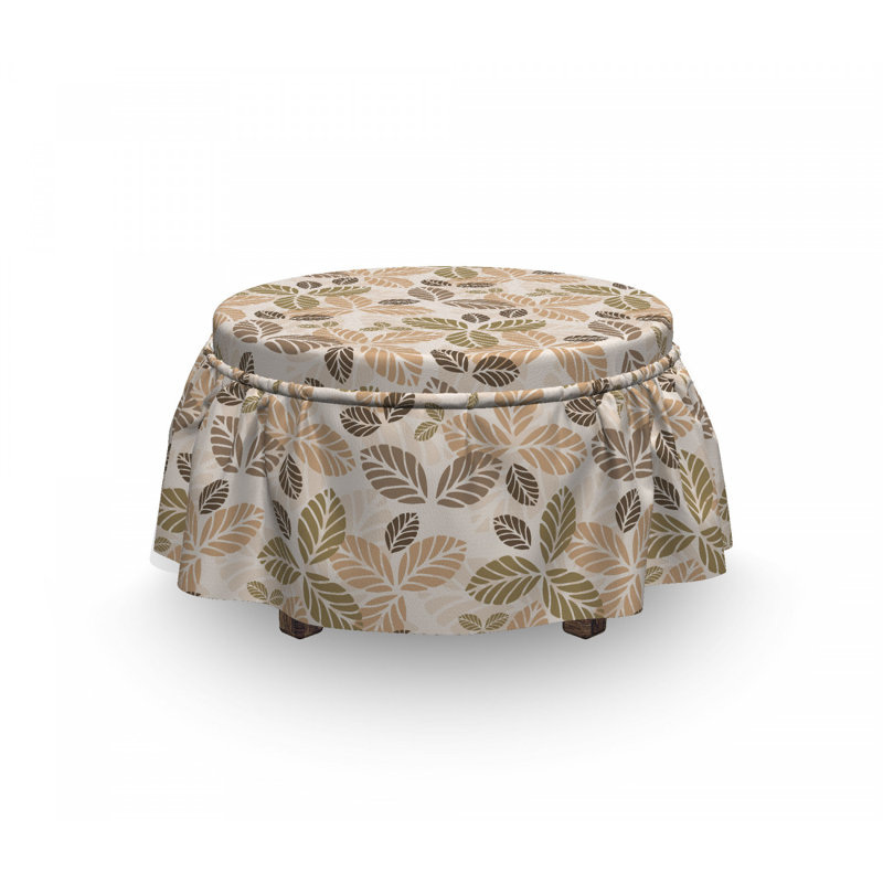 Ensemble de housse pour repose-pieds à coussins carrés de boîte 2 pièces feuille rétro feuille