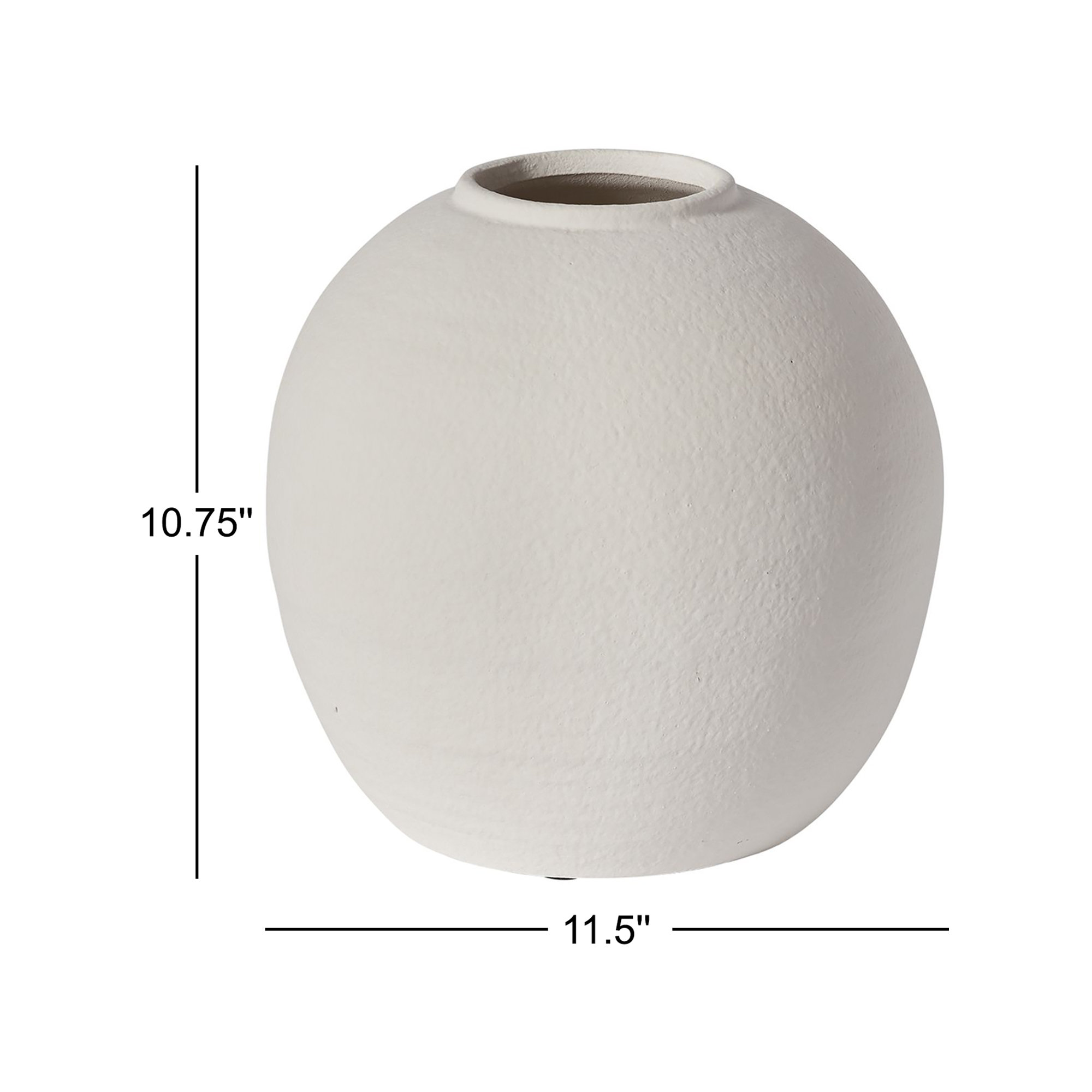 Abie Handmade Watertight Ceramic Table Vase, 10.75" H x 11.5" W x 11.5" D