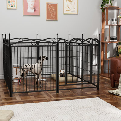32 Inch Foldable Metal Dog Playpen - 8 Panels Heavy Duty Pet Fence With Doors Indoor Outdoor Exercise Pen For All Dogs Different