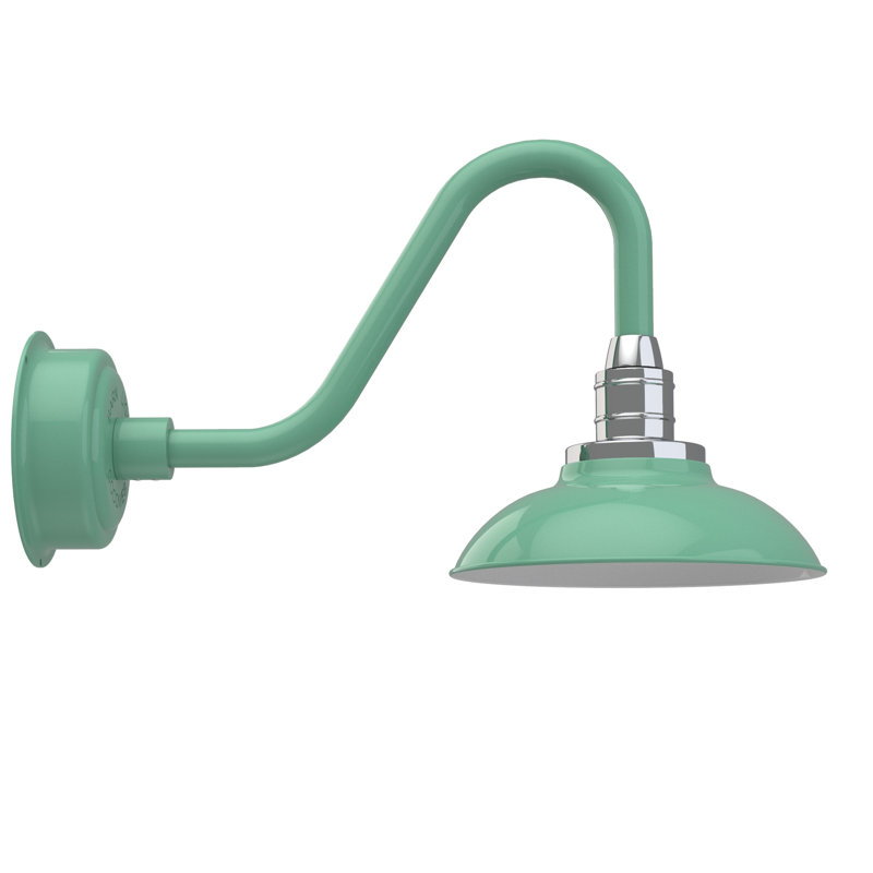 Luminaire de grange d’extérieur Ludwicka, H 12,52 po x l 10 po x P 21,25 po, Jade