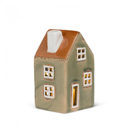 Narrow House With Windows Tealight Candle Holder