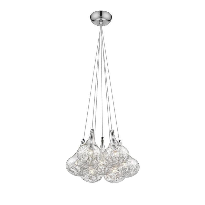 Dancy 7 - Light Glass/Aluminium Cluster Pendant