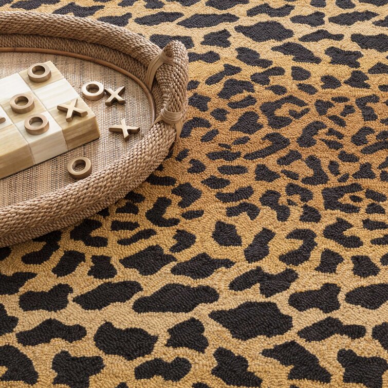 Dash and Albert Rugs Leopard Hand Hooked Wool Animal Print Area Rug in  Brown/Black & Reviews