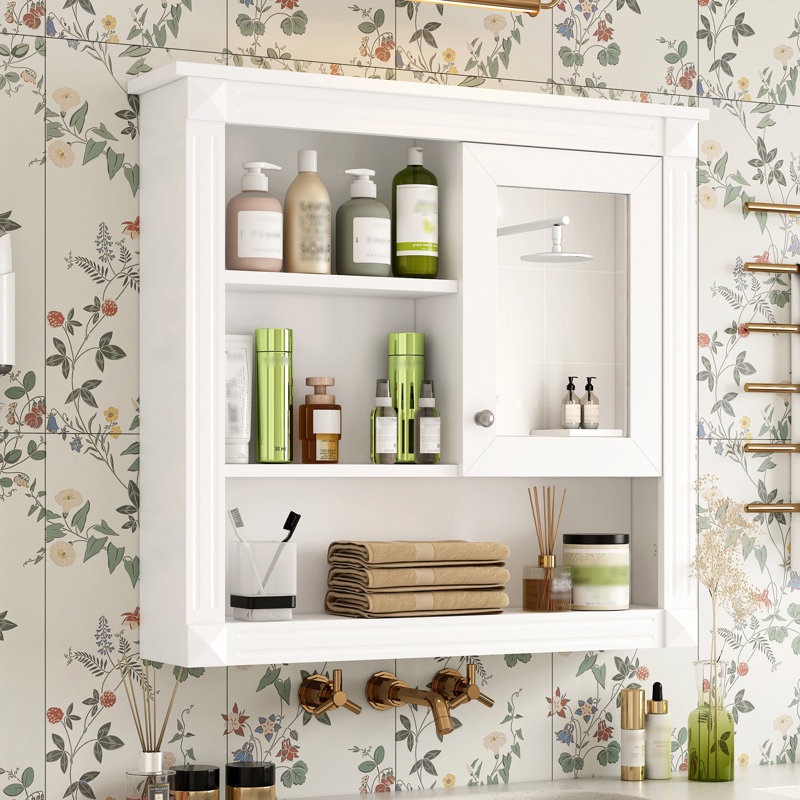 32'' Bathroom Wall Cabinet With Mirror, White