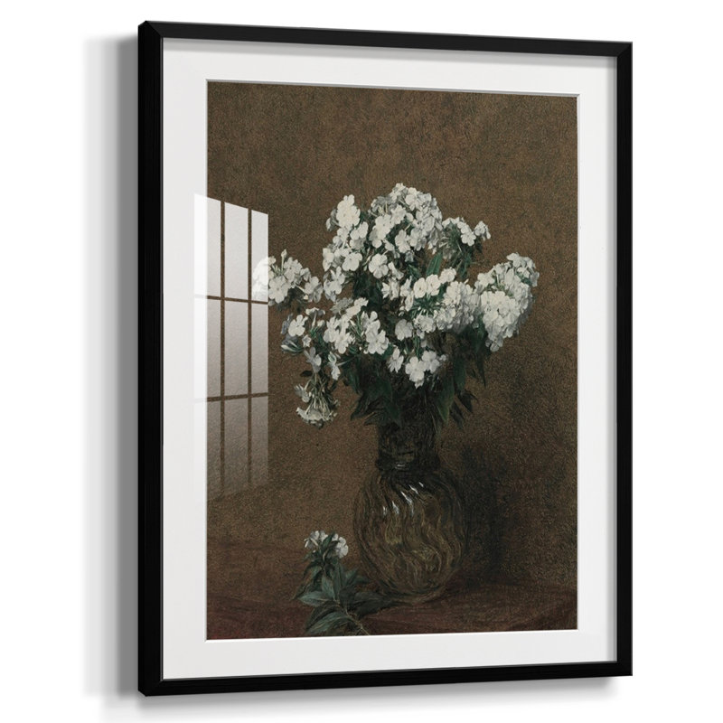 Vintage Floral Print CXVI -Framed Print, Black