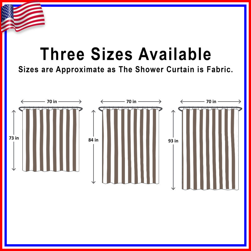 Brown Vertical Stripes Shower Curtains Extra Long, L 70 po x H 84 po