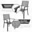 7-piece Outdoor Dining Set With Umbrella Hole, Stackable Chairs-1645079345