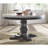 Exquisite Round Dining Table With Marble Top And Distressed Oak Base