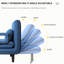 Folding Chair Into Bed - Blue Linen Fabric, Metal Frame, Suitable For Small Offices And Apartments Convertible High Sponge Fill, Comfortable Daily Use In Different Living Spaces  Dormitory,