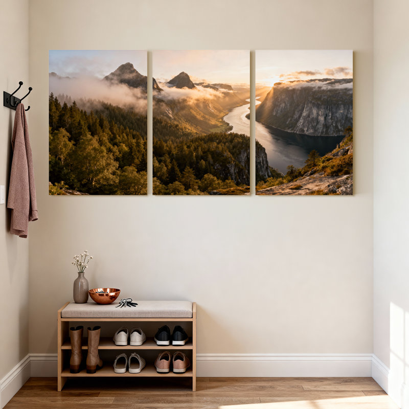 Ensemble de 3 impressions d'art sur toile, H 18 po x l 36 po
