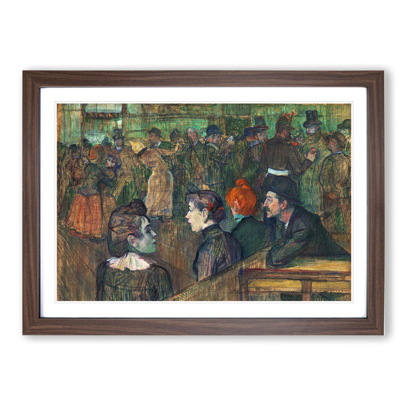 Moulin De La Galette Vol.1 by Henri de Toulouse-Lautrec - Framed Print, Walnut Framed, 27cm H x 36cm W x 2cm D