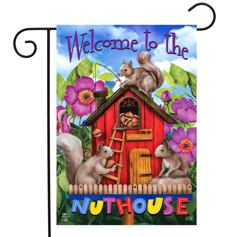 Spring Nuthouse Squirrels Garden Flag