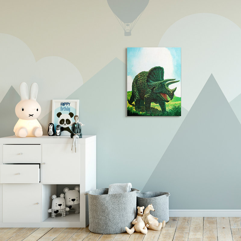 Art sur fond de dinosaure Levins, Toile tendue, H 30 po x l 24 po