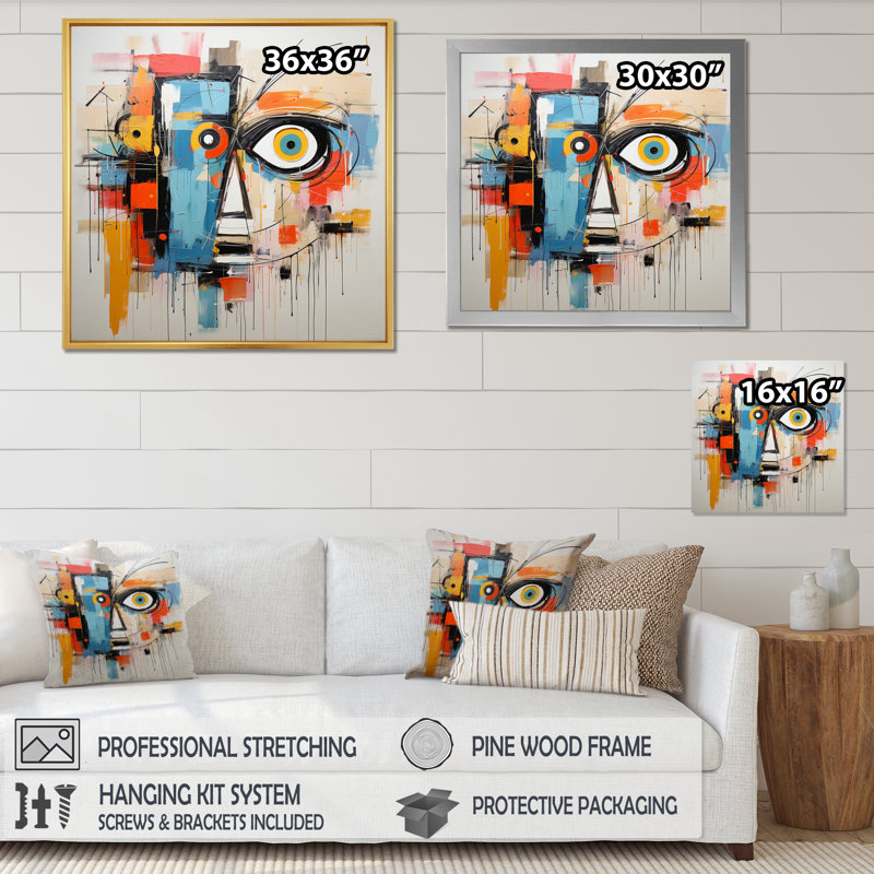 Pop Pop Robot III - Imprimé, H 24 po x l 24 po x P 1 po, Toile tendue
