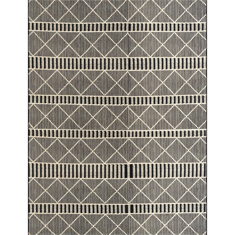 Tapis d'extérieur vert / noir / couleur ivoire, Rectangle 5 pi 3 po x 8 pi