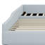 Lit plateforme simple tapissier en forme de L, lit de jour rembourré avec lit gigogne et tiroir de rangement, structure de lit de jour en lin