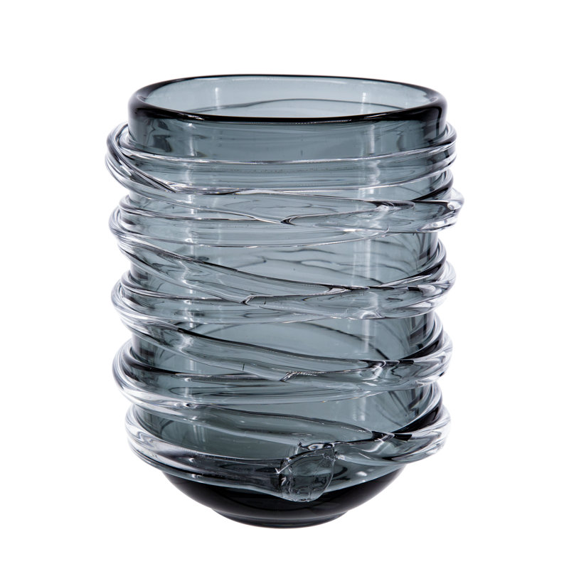 Abels Handmade Glass Table Vase, 8.7" H x 6.7" W x 5.9" D