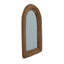 Miroir mural arqué en rotin et bois récupéré, naturel